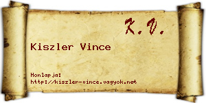 Kiszler Vince névjegykártya