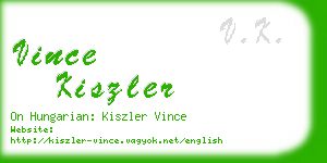 vince kiszler business card